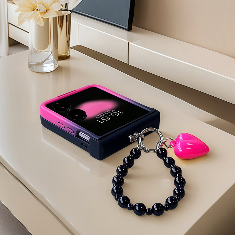 Motorola Tablet Accessories - 블랙 로즈 그라데이션 체인 힌지 케이스
