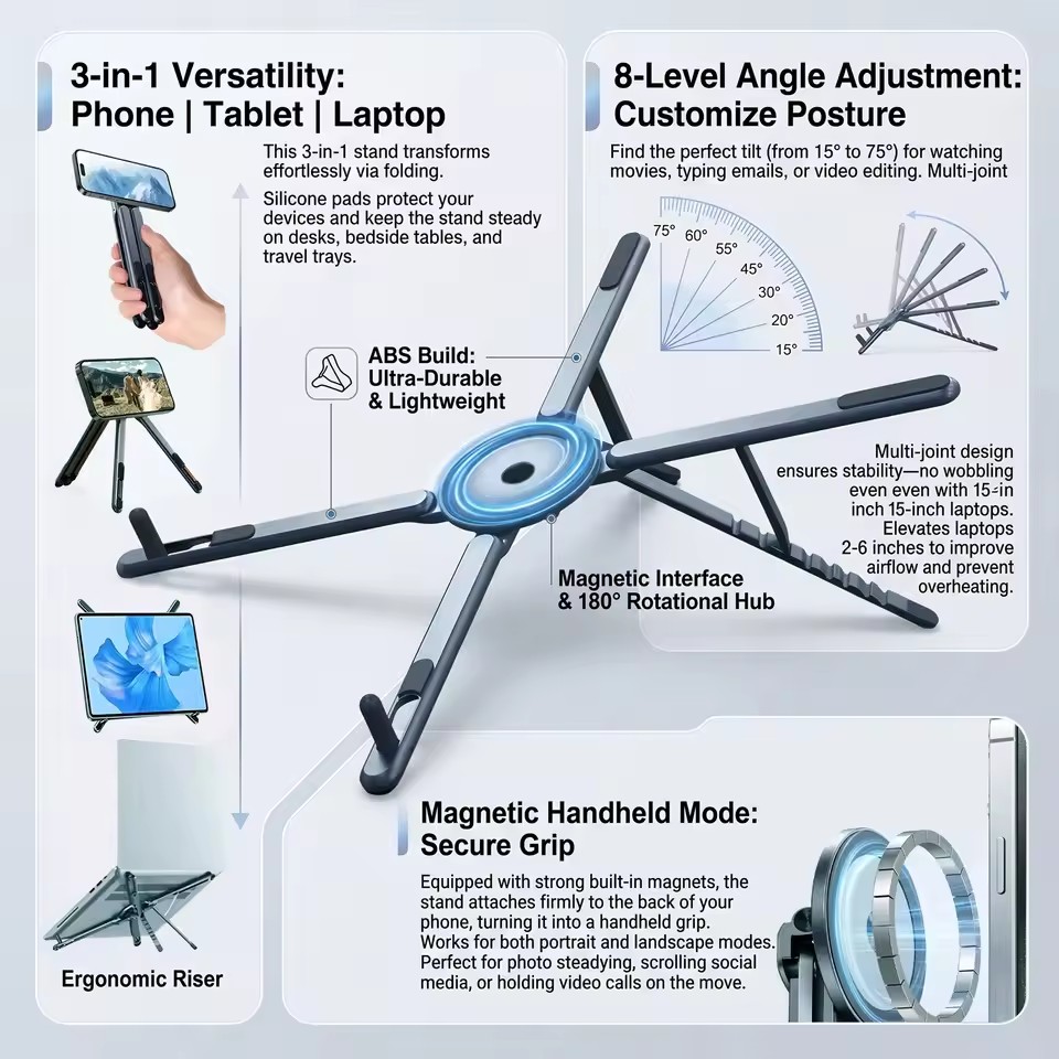 Tablet Phone Accessories - 휴대용 자석식 휴대폰 거치대 & 셀카봉
