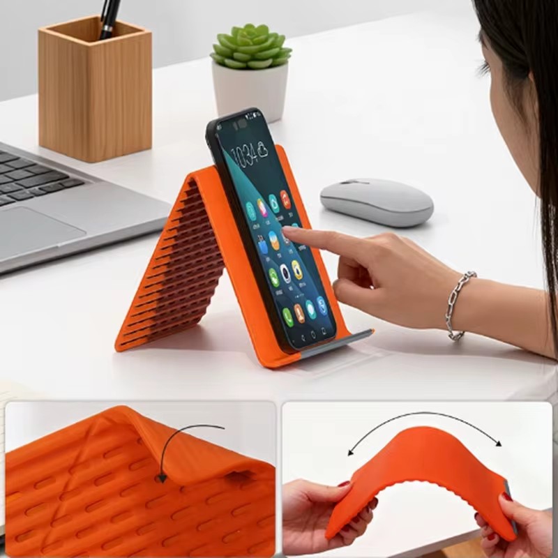 Tablet Phone Accessories - 유연하고 접이식인 실리콘 폰 홀더, 휴대용