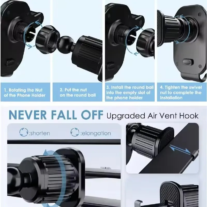 자동차 전화 홀더 자동차 에어벤트 클립 마운트 모바일  - Car Accessories Tablet Holder 리뷰 및 가격