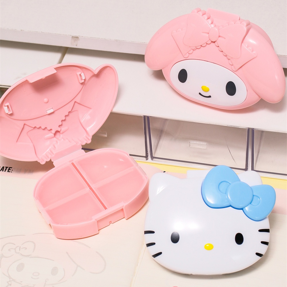 정품 산리오 마이멜로디 4칸 약통 휴대용 여행용 약 보 - Tablet Accessories Case 리뷰 및 가격
