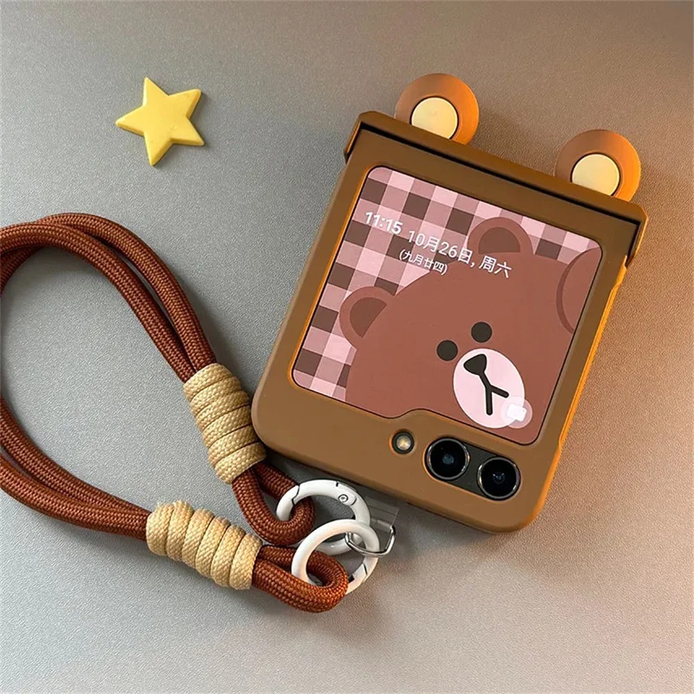 귀여운 만화 곰돌이 귀 케이스 삼성 갤럭시 Z 플립 8 - Motorola Tablet Accessories 리뷰 및 가격