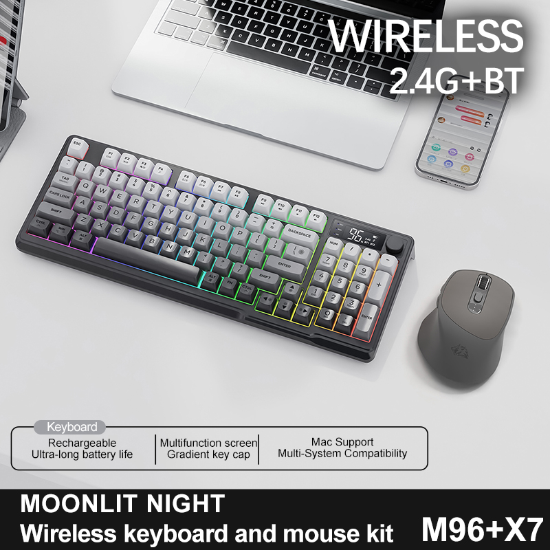 커스텀 무선 게이밍 콤보 M96 스크린 키보드 마우스  - Tablet Accessories Uk 리뷰 및 가격